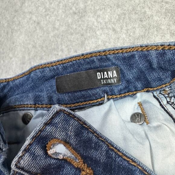 Kut From The Kloth Diana Skinny Jeans WMN 6 Blue Medium Wash Mid Rise Distressed - Picture 3 of 10